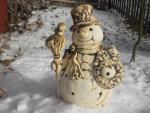 sněhulák velký,keramická zahradní dekorace