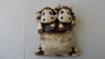 krávy v pytli,keramická nástěnná dekorace