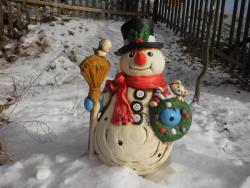 sněhulák velký,keramická dokorace do zahrady