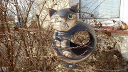 krmítko kočka,keramická zahradní dekorace
