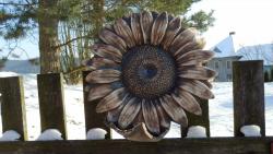 krmítko slunečnice,keramická zahradní dekorace